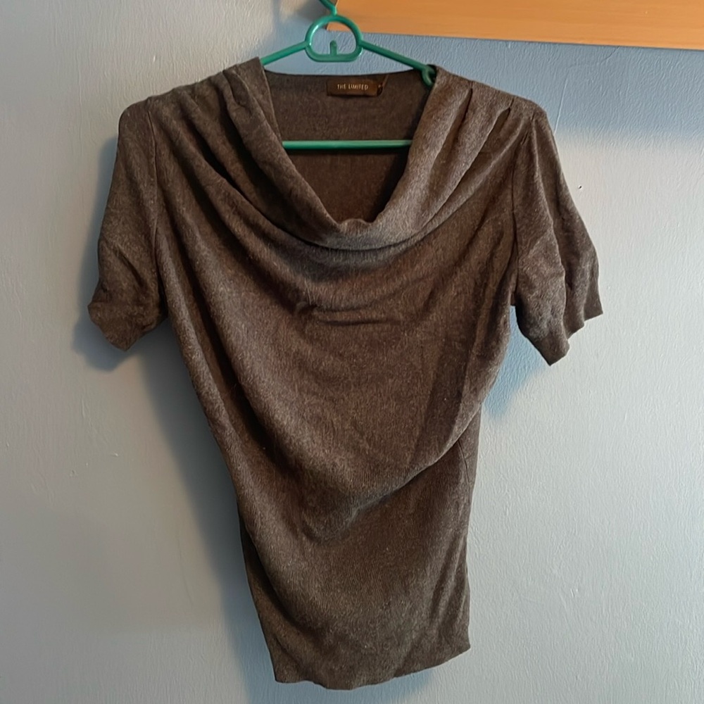 The Limited cowl neck short sleeve sweater